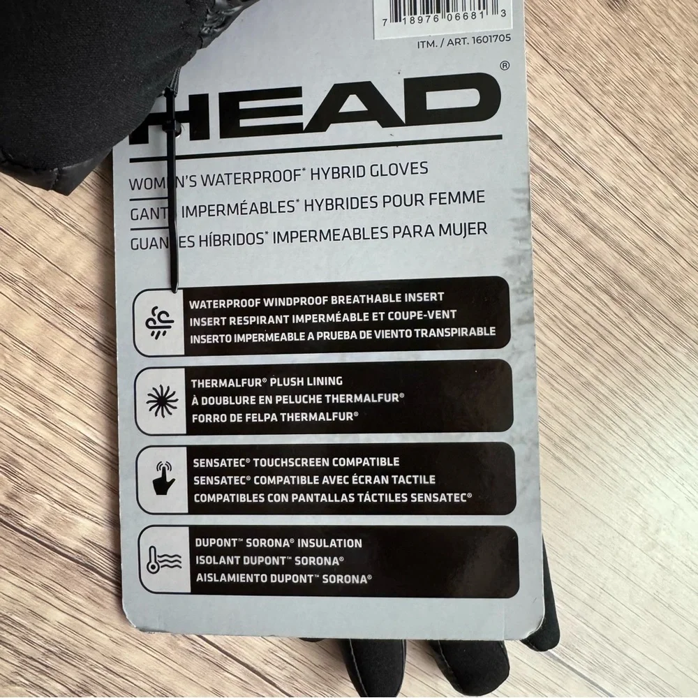 Head Women’s Black Waterproof Hybrid Gloves